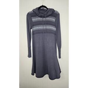 PrAna Womens Sweater Dress Cowl Neck Dark Gray Size Small